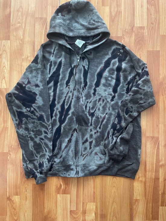 Hanes Other - Hanes Men's Black and Gray Tie-Dye Zip-Up Hoodie